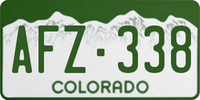 CO license plate AFZ338