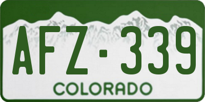 CO license plate AFZ339