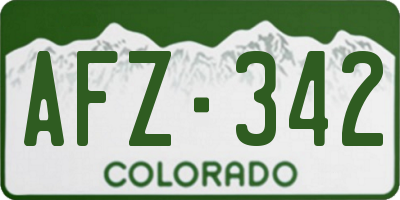CO license plate AFZ342