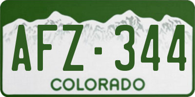 CO license plate AFZ344