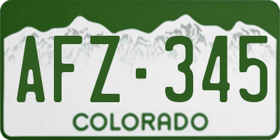 CO license plate AFZ345