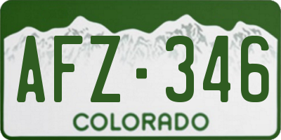 CO license plate AFZ346