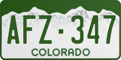 CO license plate AFZ347