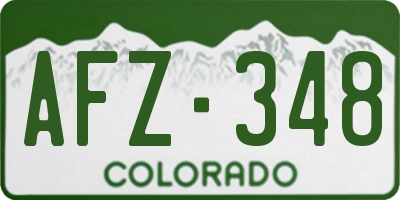 CO license plate AFZ348