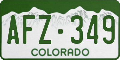 CO license plate AFZ349