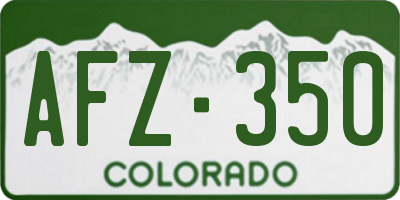 CO license plate AFZ350