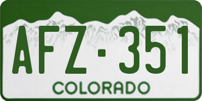 CO license plate AFZ351