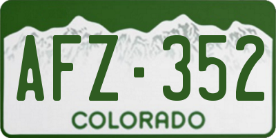 CO license plate AFZ352