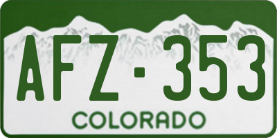 CO license plate AFZ353