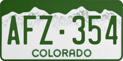 CO license plate AFZ354