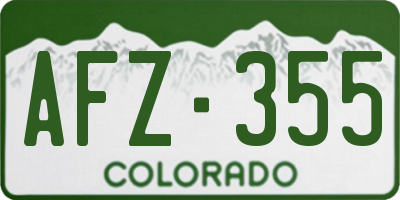 CO license plate AFZ355