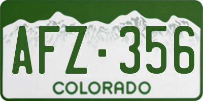 CO license plate AFZ356