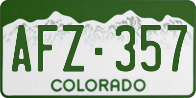 CO license plate AFZ357