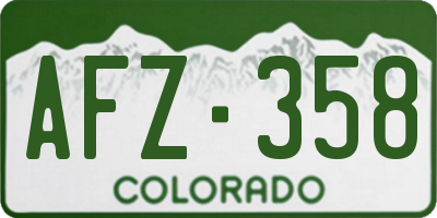 CO license plate AFZ358