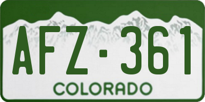 CO license plate AFZ361