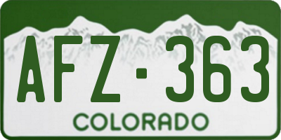 CO license plate AFZ363