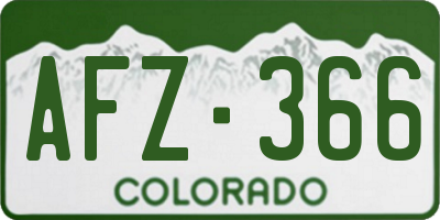 CO license plate AFZ366