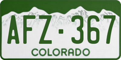 CO license plate AFZ367