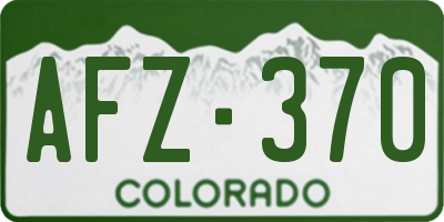 CO license plate AFZ370