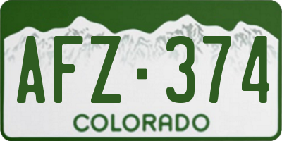 CO license plate AFZ374