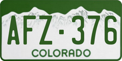 CO license plate AFZ376
