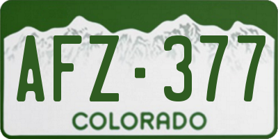 CO license plate AFZ377