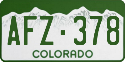 CO license plate AFZ378