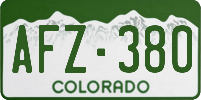 CO license plate AFZ380