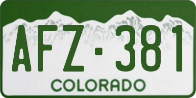 CO license plate AFZ381