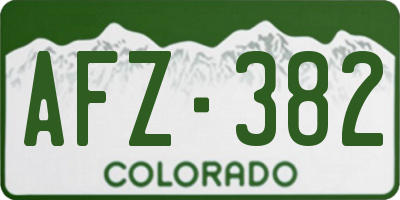 CO license plate AFZ382