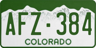 CO license plate AFZ384