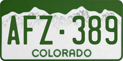 CO license plate AFZ389