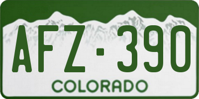 CO license plate AFZ390