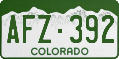 CO license plate AFZ392