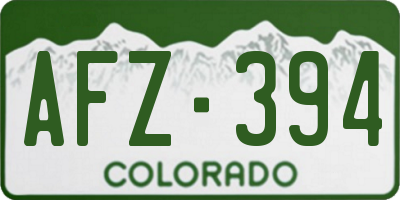 CO license plate AFZ394