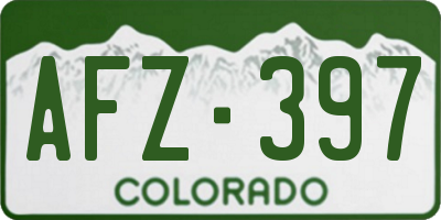 CO license plate AFZ397