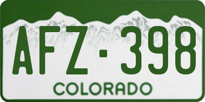 CO license plate AFZ398