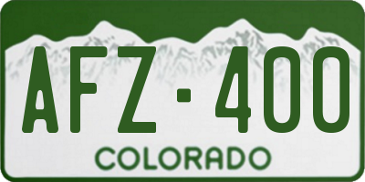 CO license plate AFZ400