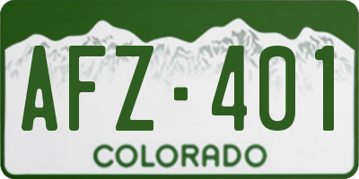 CO license plate AFZ401