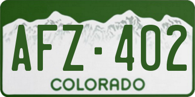 CO license plate AFZ402