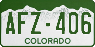 CO license plate AFZ406