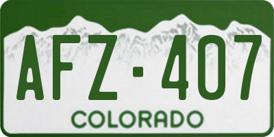 CO license plate AFZ407