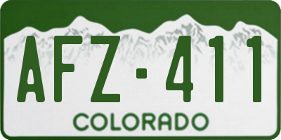 CO license plate AFZ411
