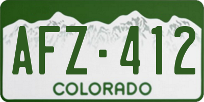 CO license plate AFZ412