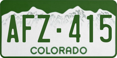CO license plate AFZ415