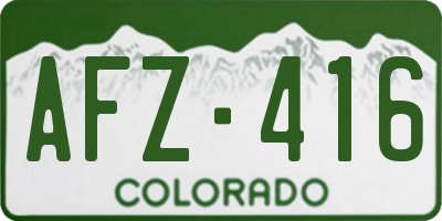CO license plate AFZ416