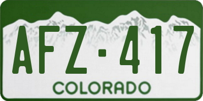 CO license plate AFZ417