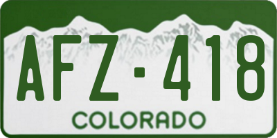 CO license plate AFZ418