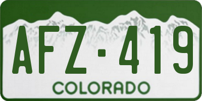 CO license plate AFZ419