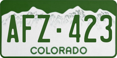 CO license plate AFZ423